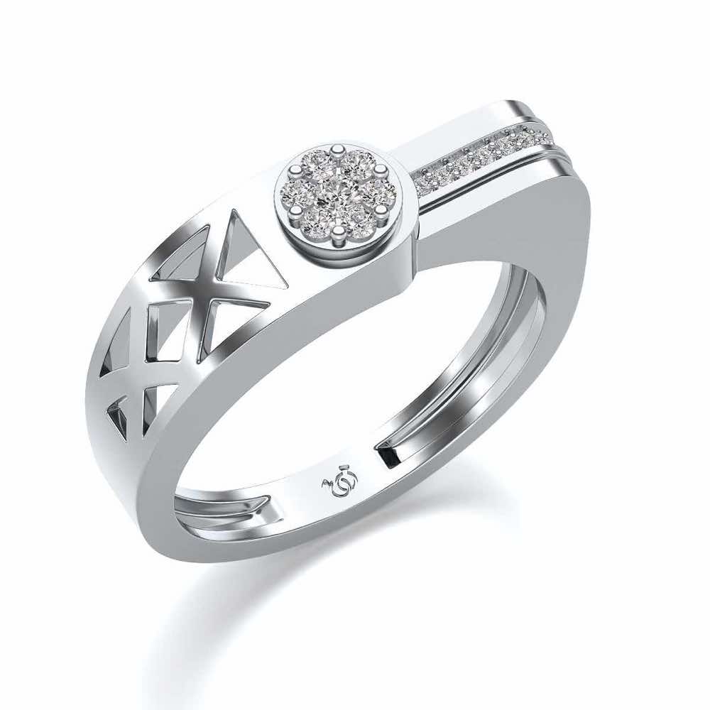 Distinct ring For Men - White Gold - Image 1