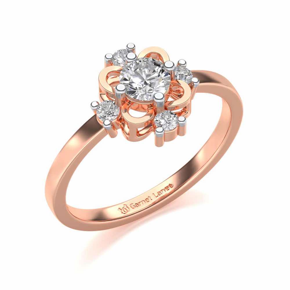 Distinguished Solitaire Silver Ring - Rose Gold - Image 1