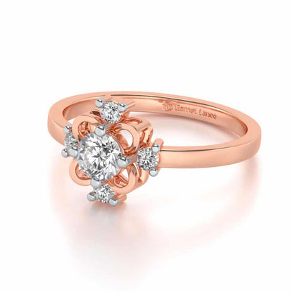 Distinguished Solitaire Silver Ring - Rose Gold - Image 2