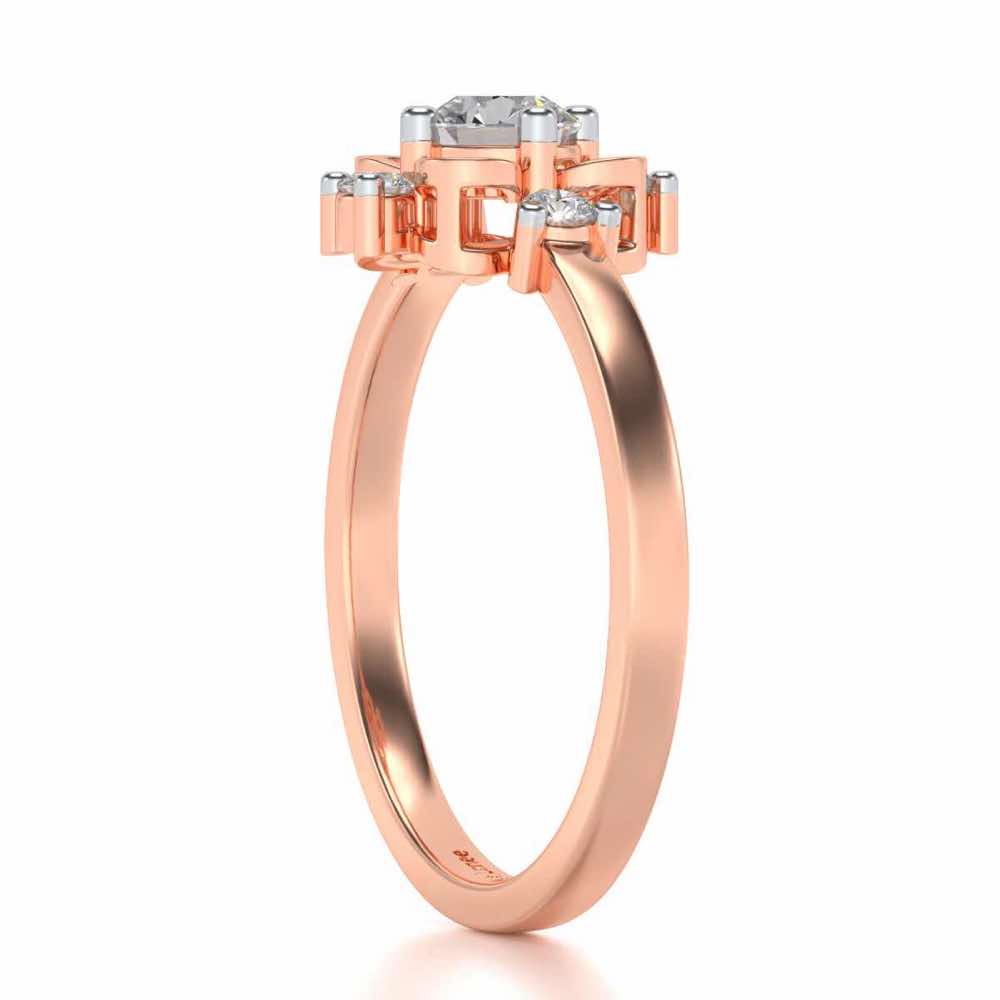 Distinguished Solitaire Silver Ring - Rose Gold - Image 3