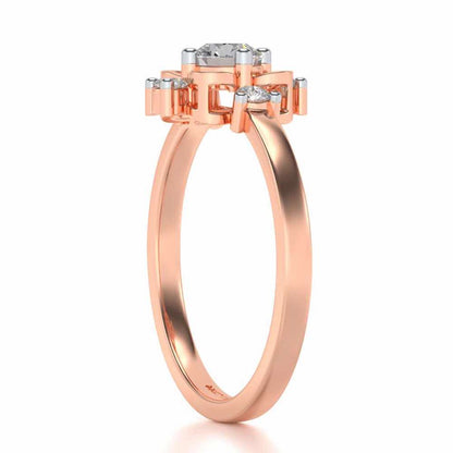 Distinguished Solitaire Silver Ring - Rose Gold - Image 3