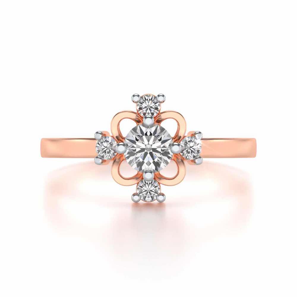Distinguished Solitaire Silver Ring - Rose Gold - Image 4