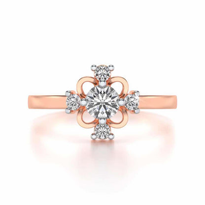 Distinguished Solitaire Silver Ring - Rose Gold - Image 4