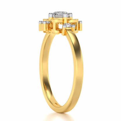 Distinguished Solitaire Silver Ring - Yellow Gold - Image 3