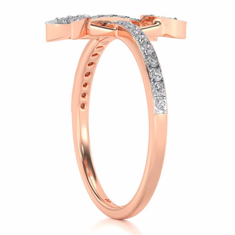 Divine Gemini Silver Ring - Rose Gold - Image 3