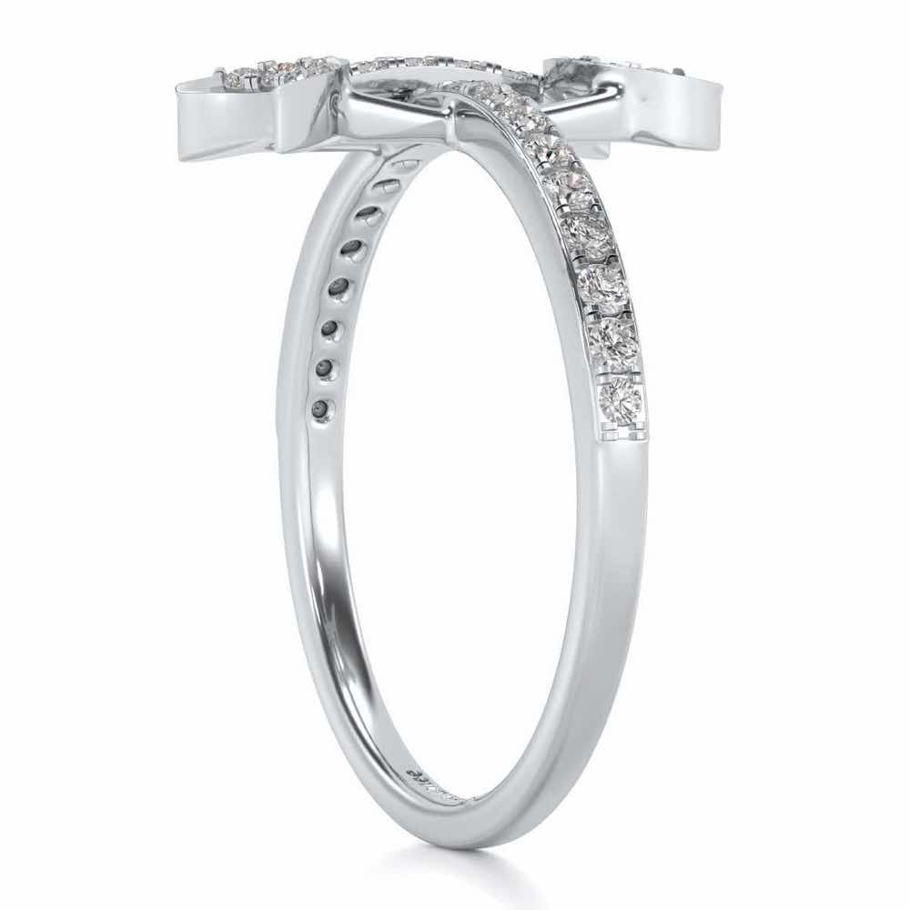 Divine Gemini Silver Ring - White Gold - Image 3