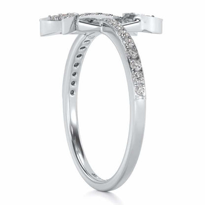 Divine Gemini Silver Ring - White Gold - Image 3