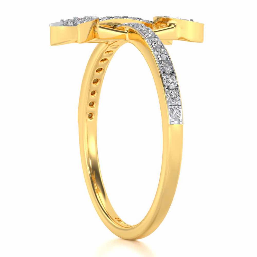 Divine Gemini Silver Ring - Yellow Gold - Image 3