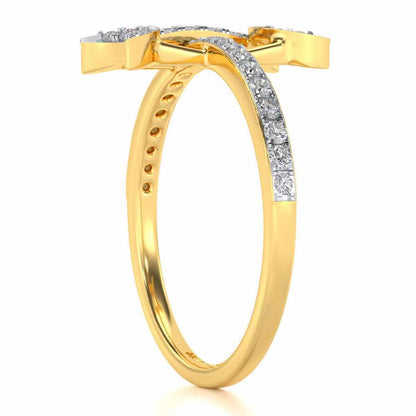 Divine Gemini Silver Ring - Yellow Gold - Image 3