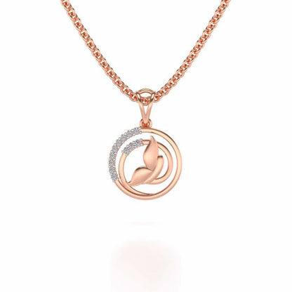 Divine Leaf Silver Pendant - Rose Gold - Image 1