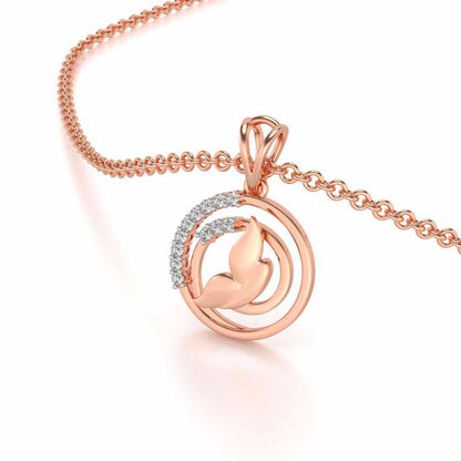 Divine Leaf Silver Pendant - Rose Gold - Image 2