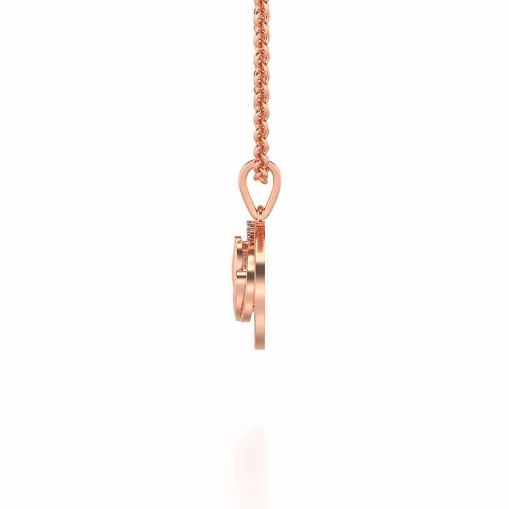 Divine Leaf Silver Pendant - Rose Gold - Image 3
