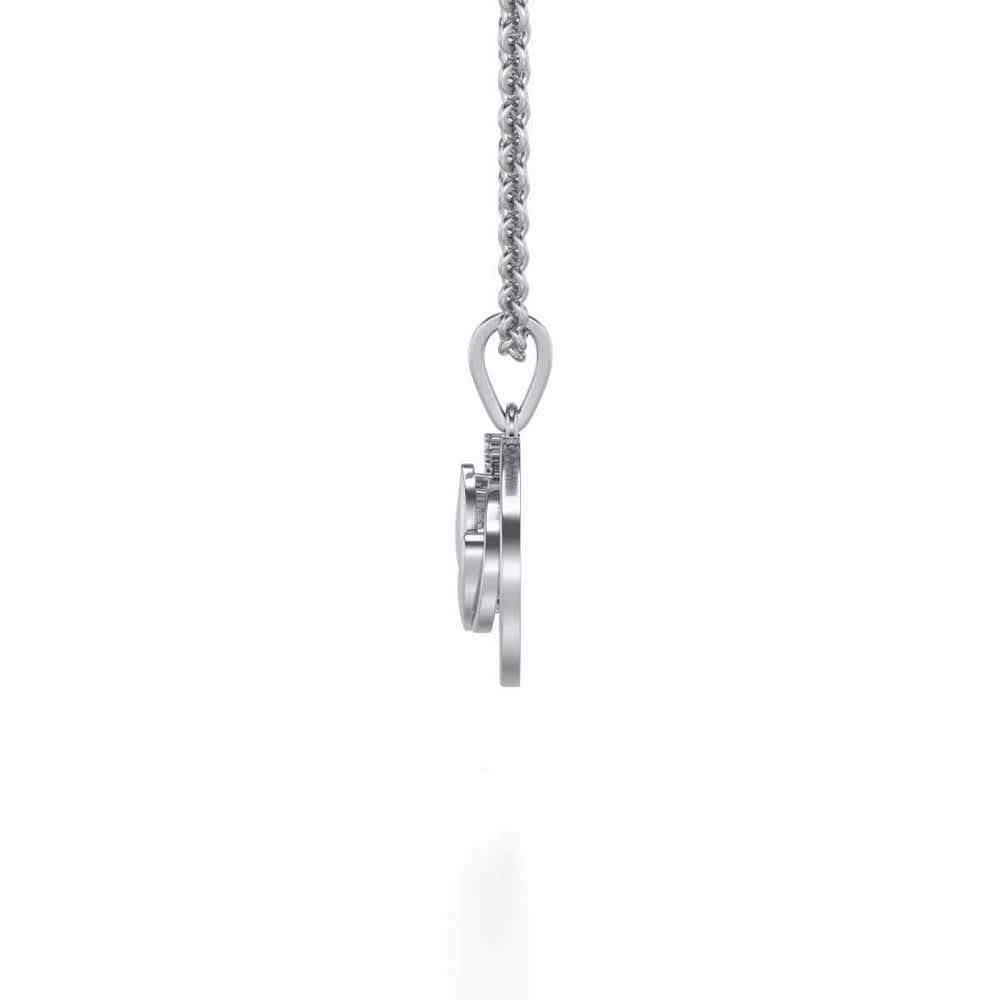 Divine Leaf Silver Pendant - White Gold - Image 3
