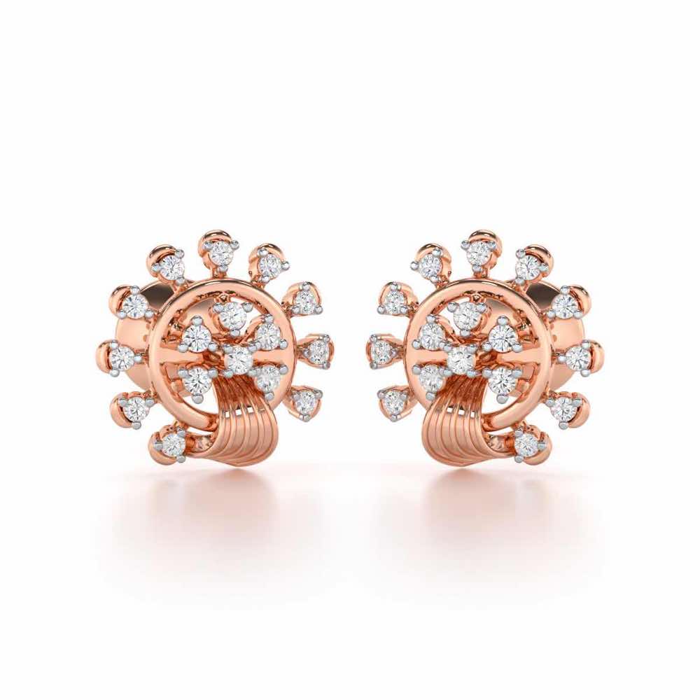 Divine Shine Silver Earrings - Rose Gold - Image 1