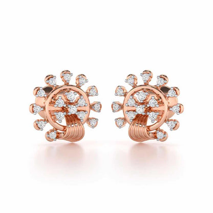 Divine Shine Silver Earrings - Rose Gold - Image 1