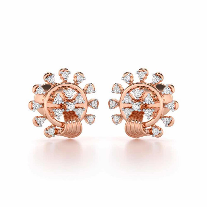 Divine Shine Silver Earrings - Rose Gold - Image 1