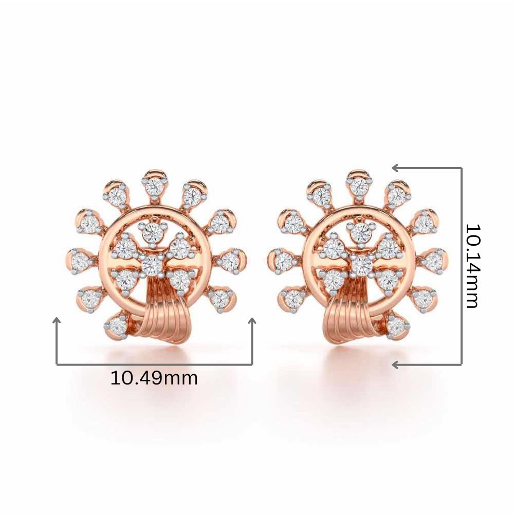 Divine Shine Silver Earrings - Rose Gold - Image 2