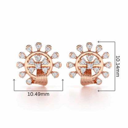 Divine Shine Silver Earrings - Rose Gold - Image 2