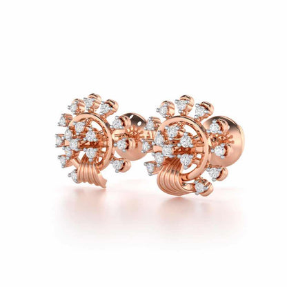 Divine Shine Silver Earrings - Rose Gold - Image 3