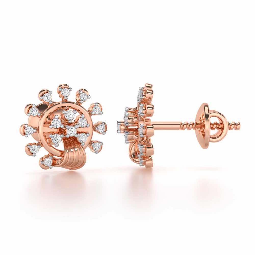 Divine Shine Silver Earrings - Rose Gold - Image 4