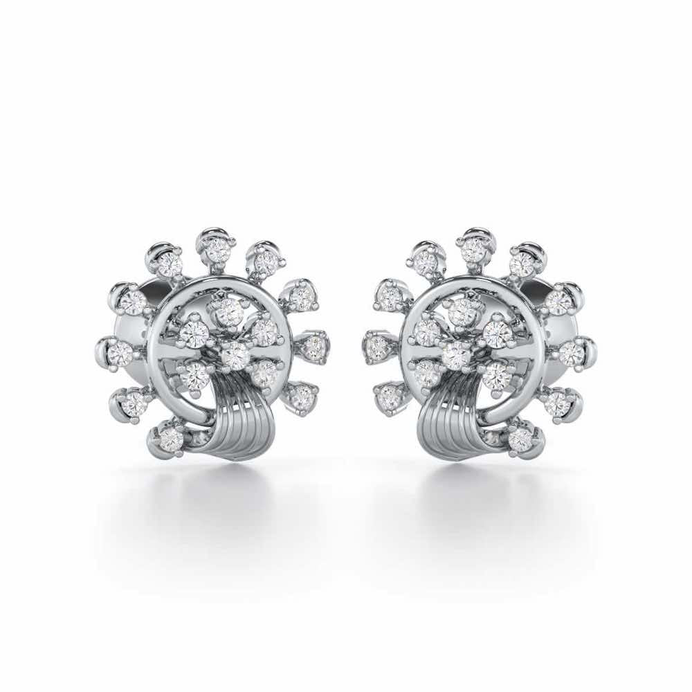 Divine Shine Silver Earrings - White Gold - Image 1