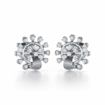 Divine Shine Silver Earrings - White Gold - Image 1
