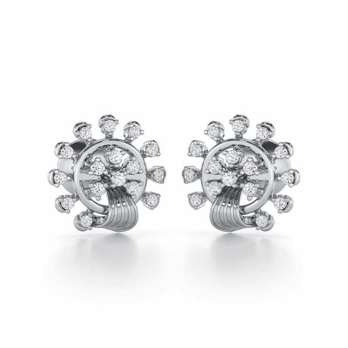 Divine Shine Silver Earrings - White Gold - Image 1