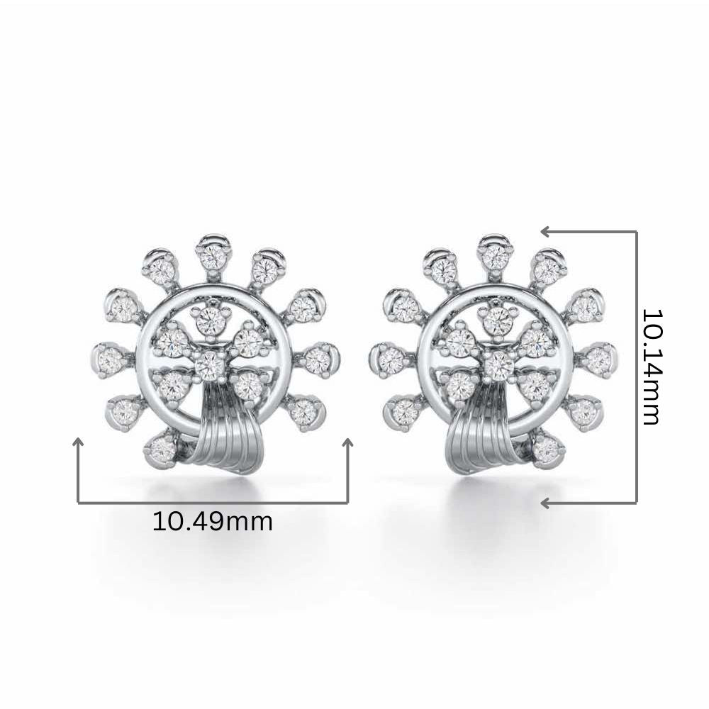 Divine Shine Silver Earrings - White Gold - Image 2