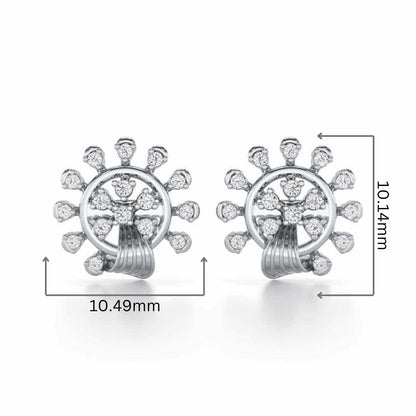 Divine Shine Silver Earrings - White Gold - Image 2