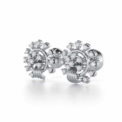 Divine Shine Silver Earrings - White Gold - Image 3