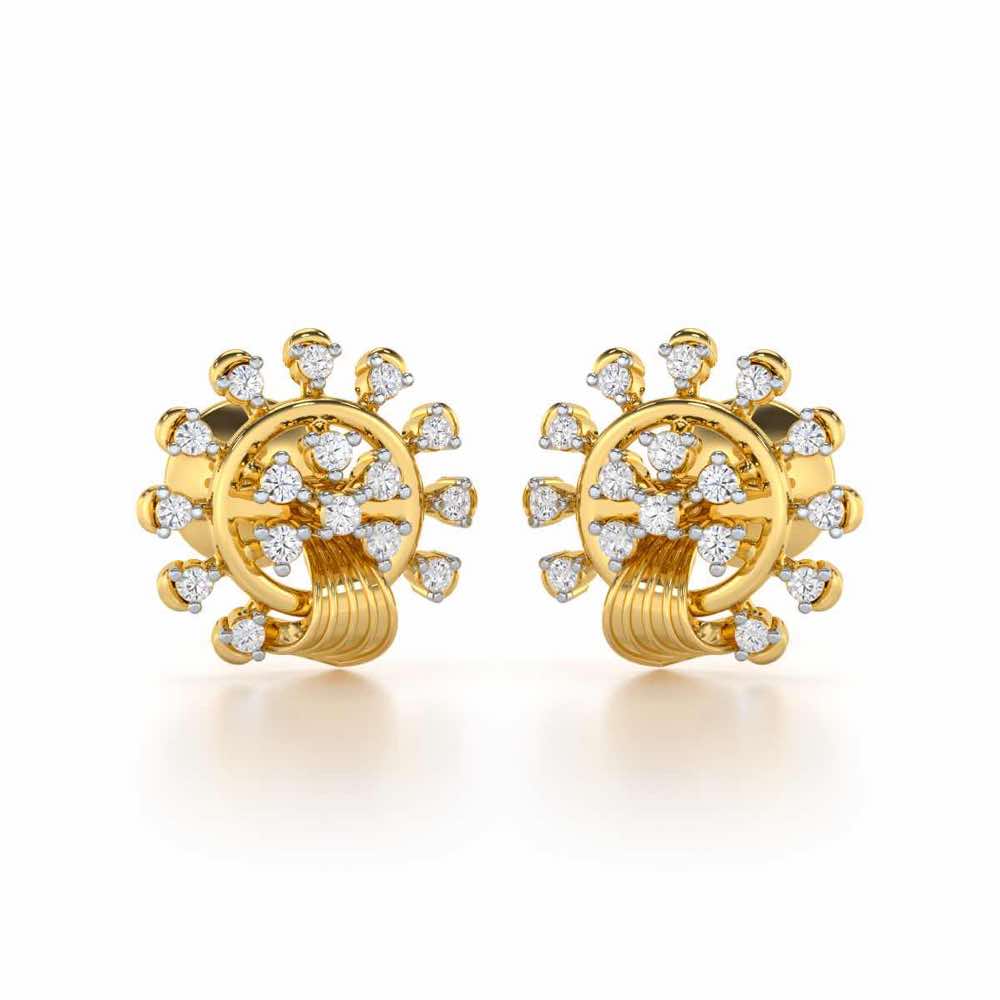 Divine Shine Silver Earrings - Yellow Gold - Image 1