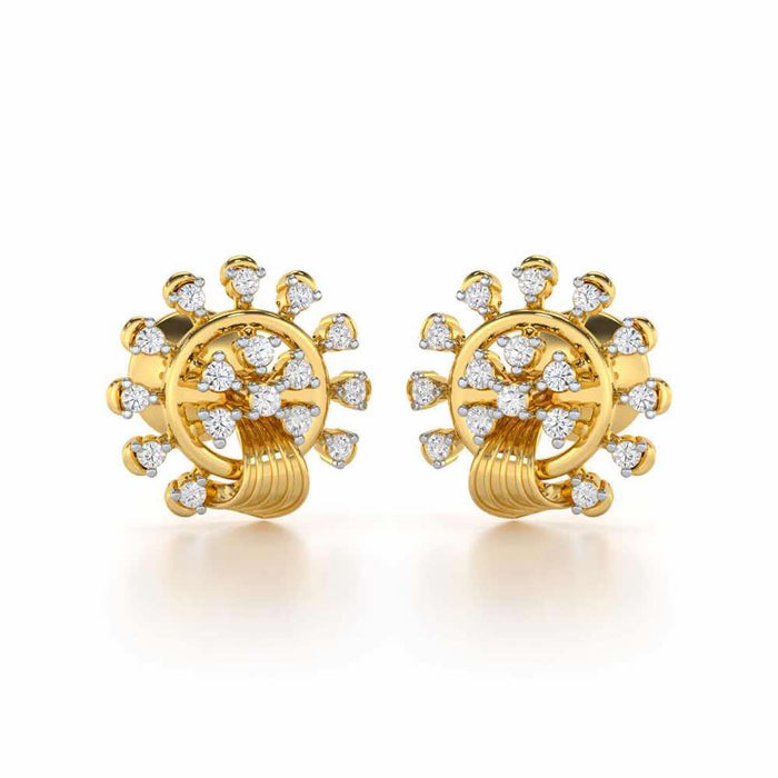 Divine Shine Silver Earrings - Yellow Gold - Image 1