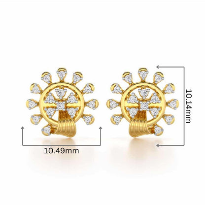 Divine Shine Silver Earrings - Yellow Gold - Image 2