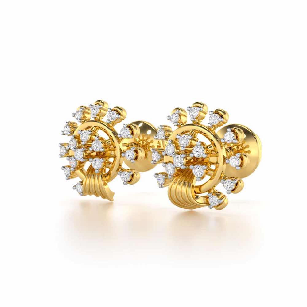 Divine Shine Silver Earrings - Yellow Gold - Image 3