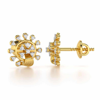 Divine Shine Silver Earrings - Yellow Gold - Image 4