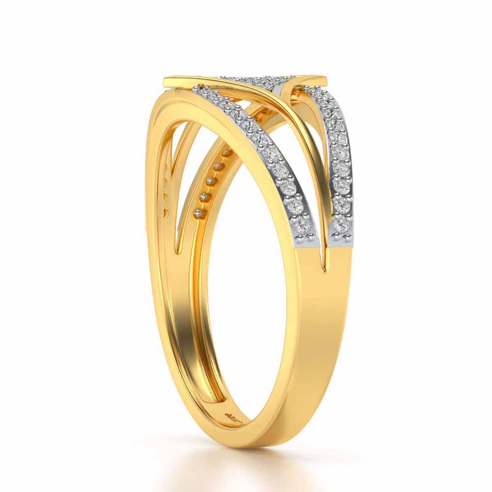 Divine Shine Silver Ring For Men - Yellow Gold - Image 3