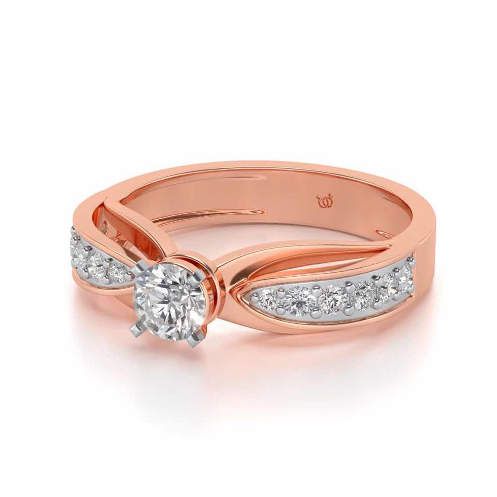 Divine Solitaire Silver Ring - Rose Gold - Image 2