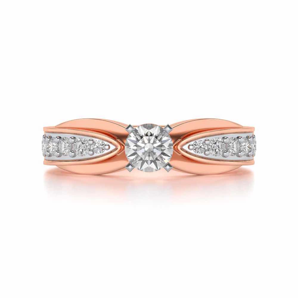 Divine Solitaire Silver Ring - Rose Gold - Image 4