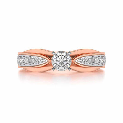 Divine Solitaire Silver Ring - Rose Gold - Image 4