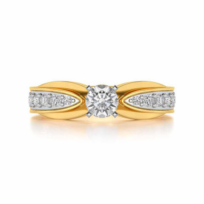 Divine Solitaire Silver Ring - Yellow Gold - Image 4