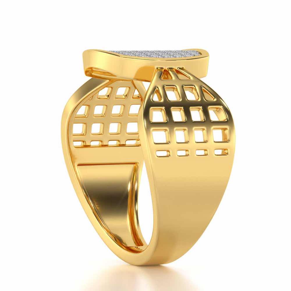 Divulge Silver Ring For Men - Yellow Gold - Image 3