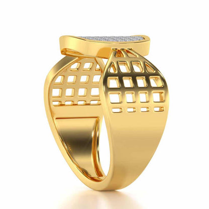 Divulge Silver Ring For Men - Yellow Gold - Image 3