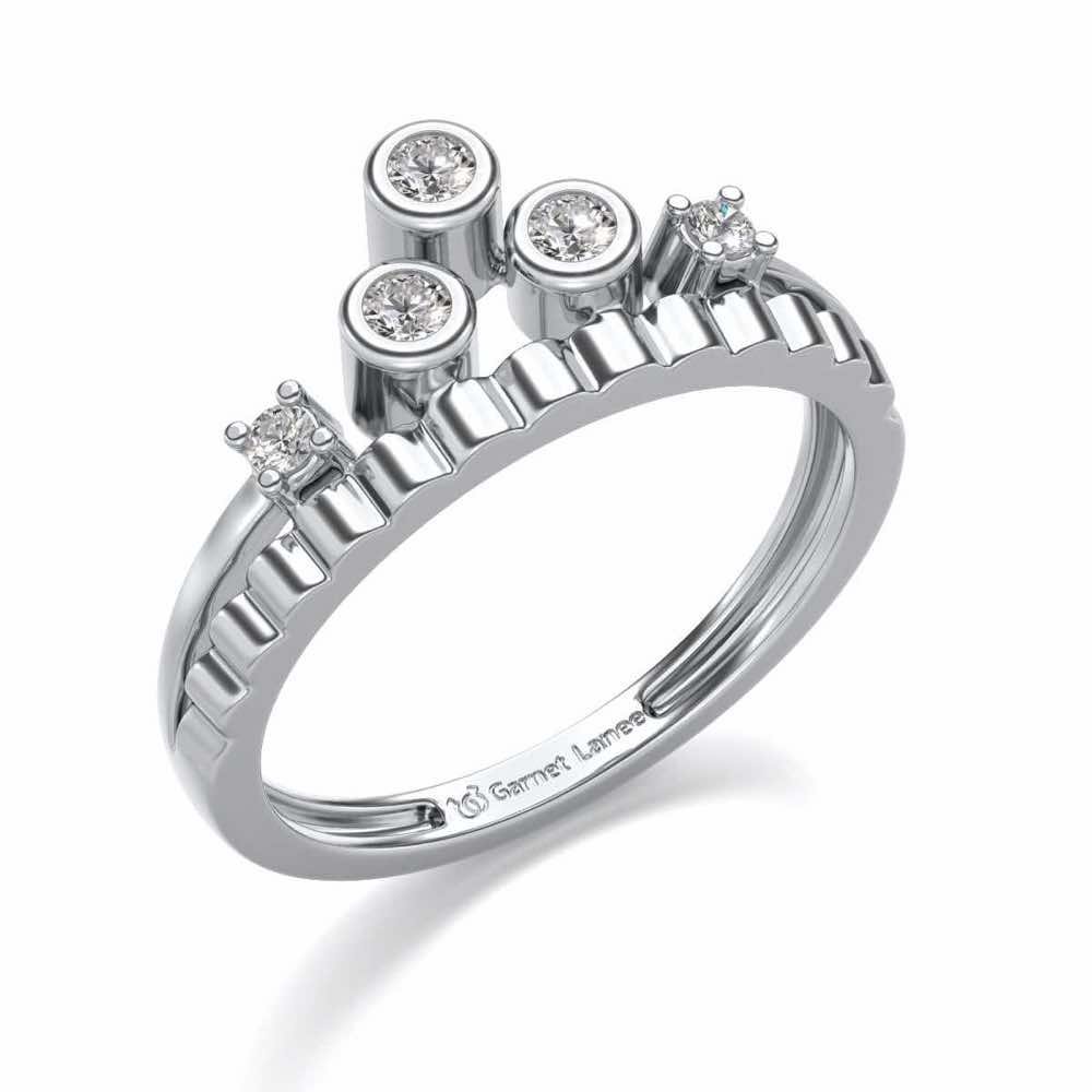 Divya Silver Ring - White Gold - Image 1