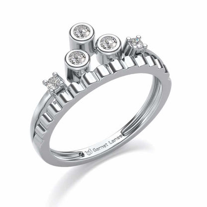 Divya Silver Ring - White Gold - Image 1