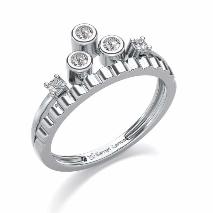 Divya Silver Ring - White Gold - Image 1