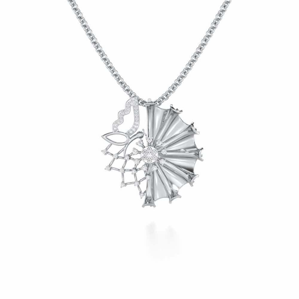 Divya Shakti Silver Pendant - White Gold - Image 1