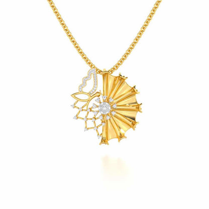 Divya Shakti Silver Pendant - Yellow Gold - Image 1
