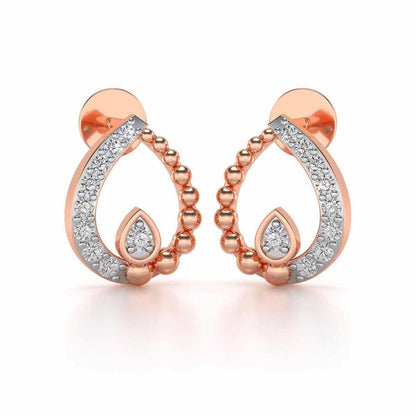 Diya Silver Earrings - Rose Gold - Image 1