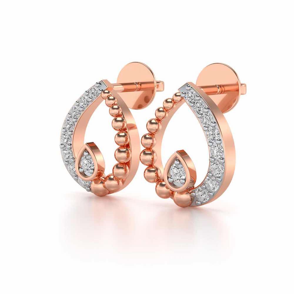 Diya Silver Earrings - Rose Gold - Image 3