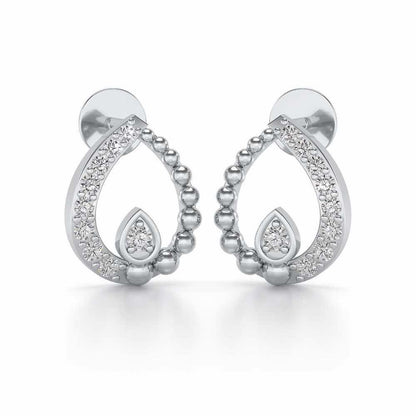 Diya Silver Earrings - White Gold - Image 1